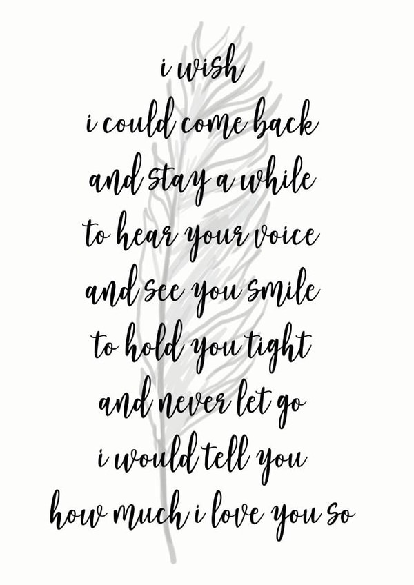 wish come back Mothers Day Card 5149 created by The Monochrome Bow