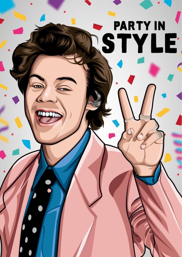 Harry Styles One Direction Birthday Card 16150 created by All Things Banter