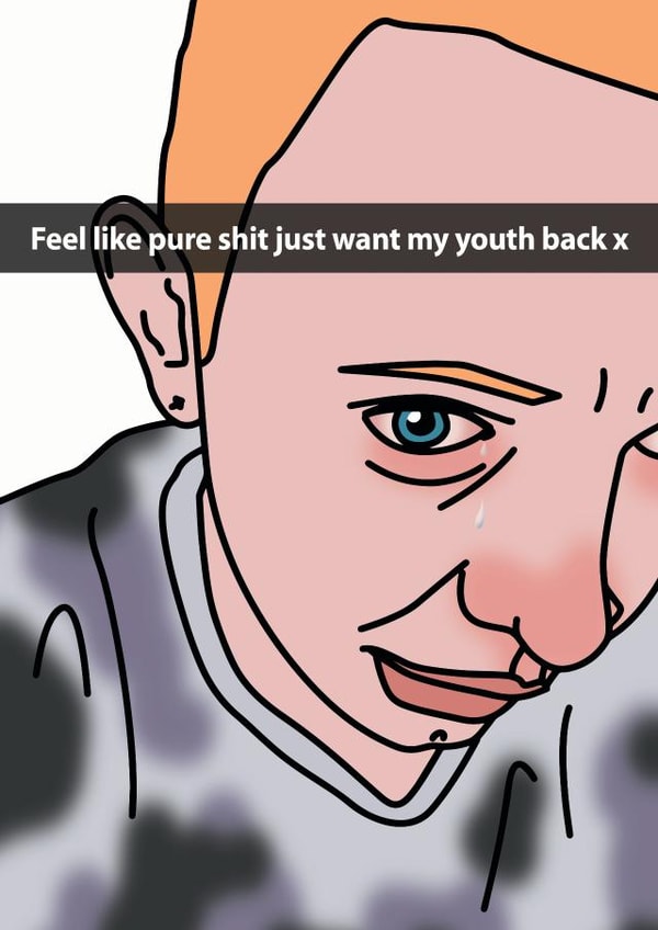 pure shit illustration Birthday Card 9363 created by Peabody Studio