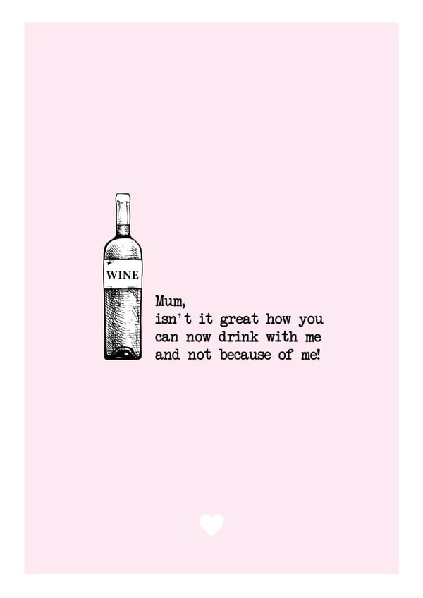 drink wine Mothers Day Card 16634 created by Design By Eleven