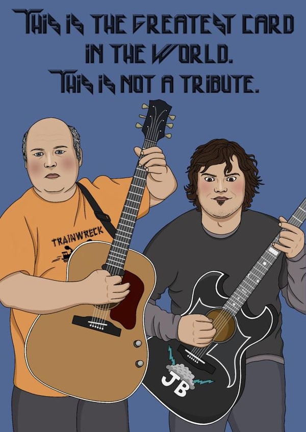 Fun Birthday Card - This Is The Greatest Card In The World - Tenacious D created by Lizzy B Draws.