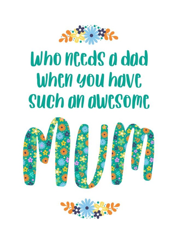 Single adult Mothers Day Card 8899 created by Duckduckle Design