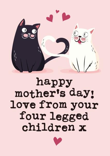 Cute Mothers Day Card - Mum - Cats - Happy Mother's Day Love From Your ...