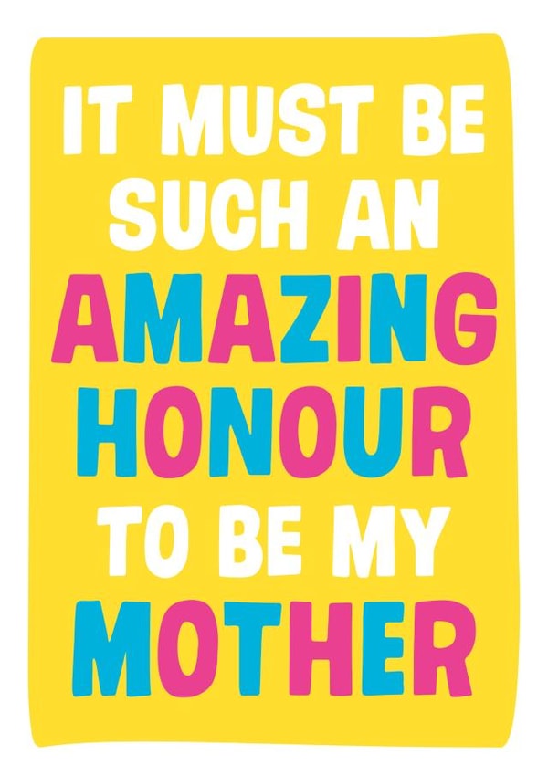 amazing honour Mothers Day Card 3051 created by Dean Morris Cards