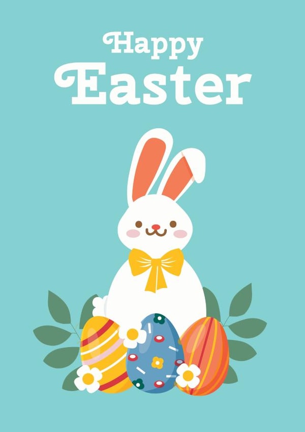 bunny rabbit Easter Card 4806 created by Hello Fridays Studio