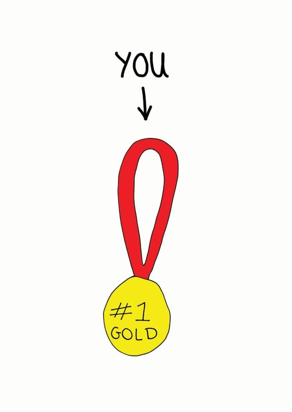 No. 1 gold card created by Cat Flap Cards