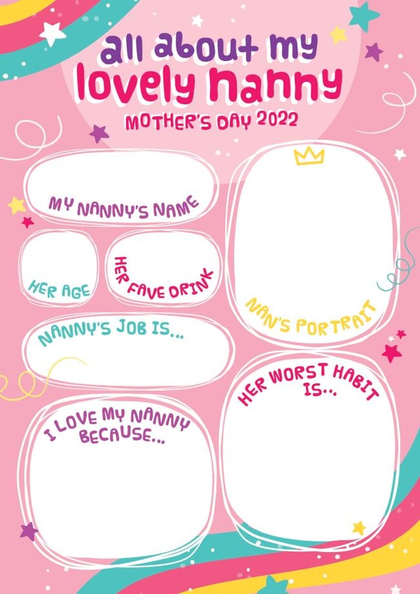 DIY Personalised Nanny Card for Mother's Day from Grandson / Granddaughter created by Mrs Best Paper Co.