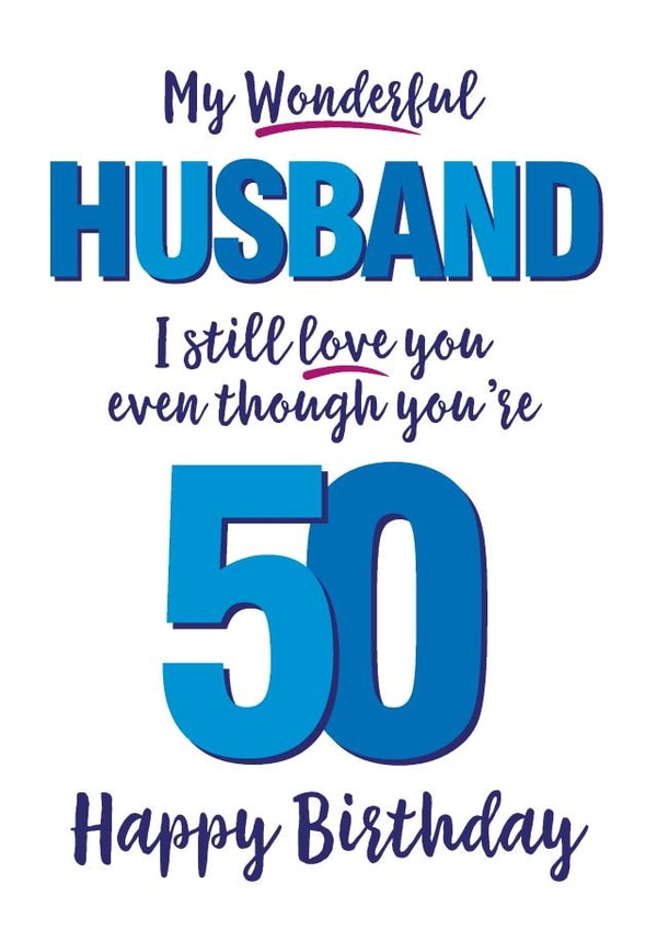 I still love you husband 50th birthday card created by Waffle & Faff