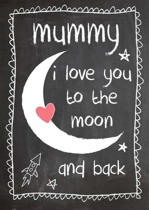 moon and back mummy Mothers Day Card 15180 created by Mad Philomena