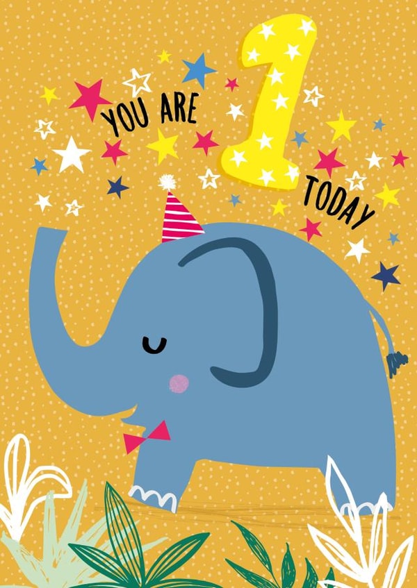elephant first Birthday Card 16437 created by Jessica Eyre