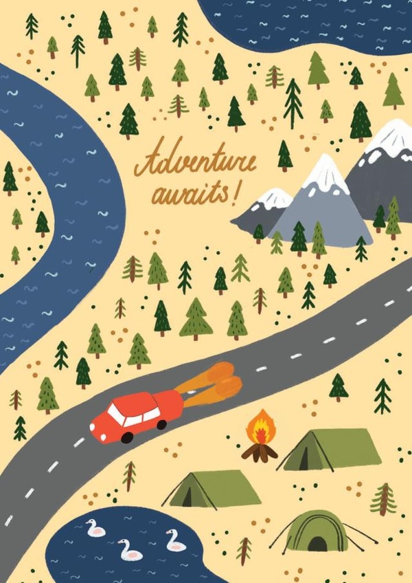 adventure awaits Leaving Card 10260 created by Forever Funny