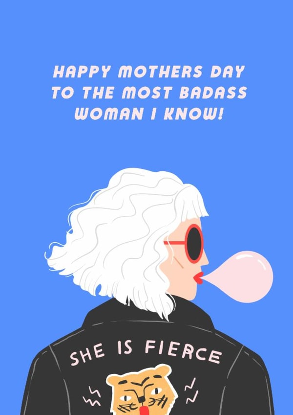 Badass fierce Mothers Day Card 2209 created by Charly Clements