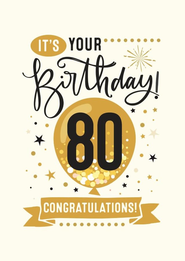 Congratulations 80th Birthday Card created by Little Red Cherry