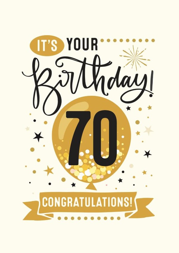 Congratulations 70th Birthday Card created by Little Red Cherry