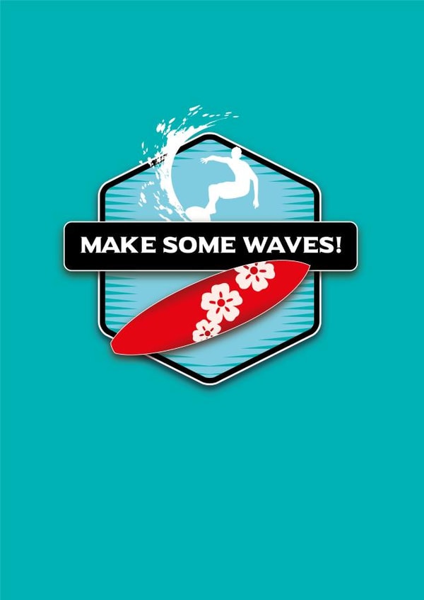 Surfer's birthday card. created by Pendrea Noye