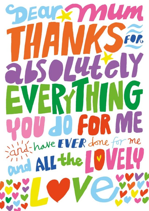 mum thanks Mothers Day Card 2226 created by Dave Sutton