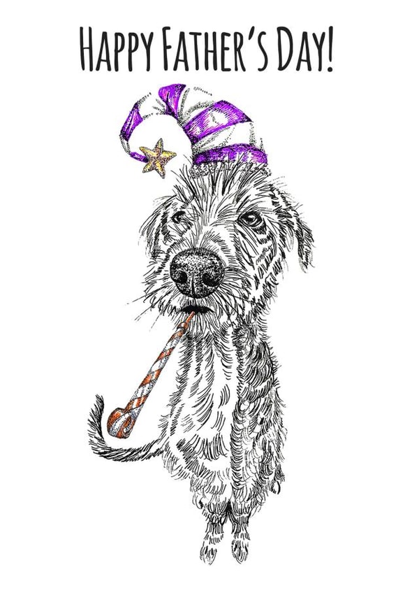 Happy Father's Day Funny Lurcher created by sarahcoxartwork