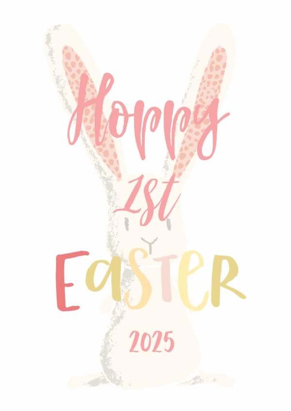 Hoppy First Easter Card - 2025 - Baby's First Easter - Baby Girl created by Sweetlove Press