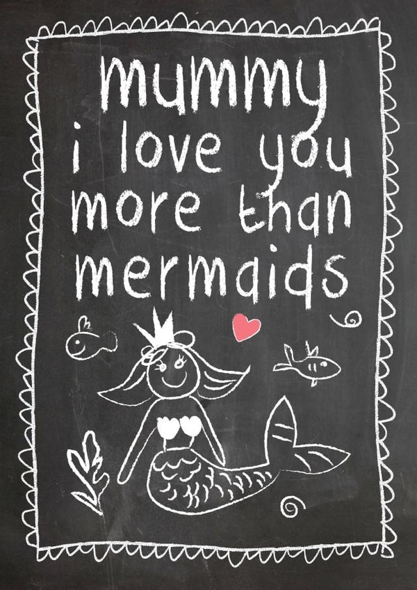 chalkboard mermaids Mothers Day Card 39344 created by Mad Philomena