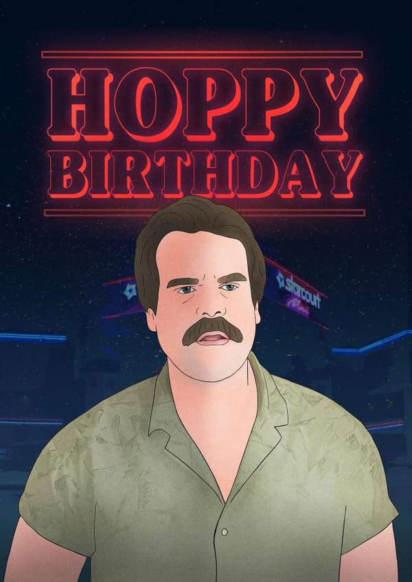 jim hopper stranger things Birthday Card 10097 created by Hey Huns It's Nicole