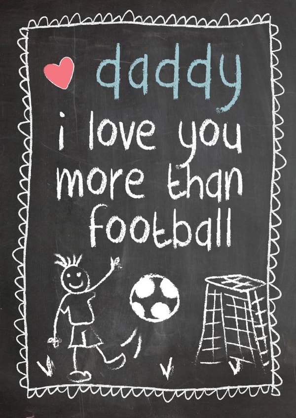 I love you more than football Father's Day card created by Mad Philomena