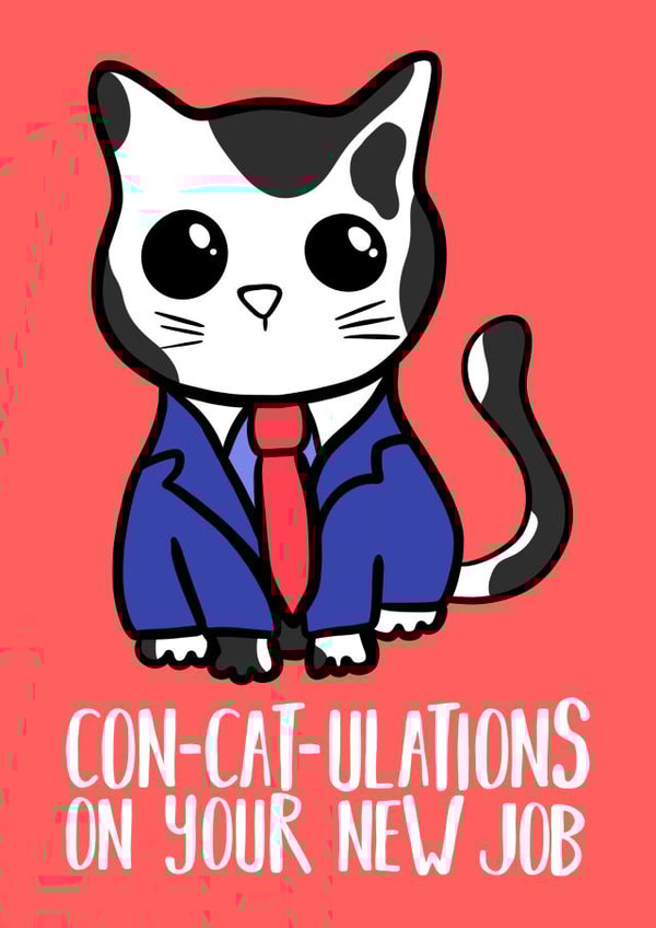 cat concatulations New Job Card 12842 created by Tori's Little Bubble