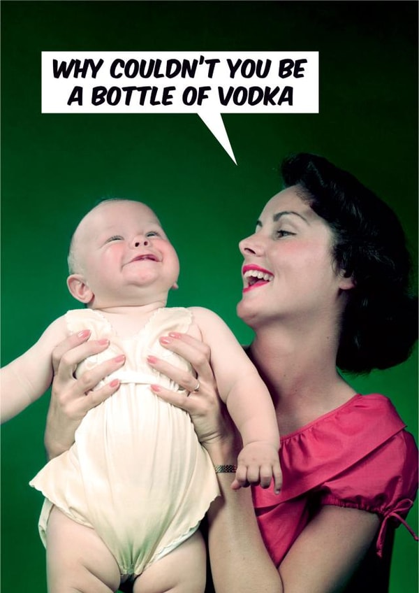 bottle vodka Mothers Day Card 3060 created by Dean Morris Cards