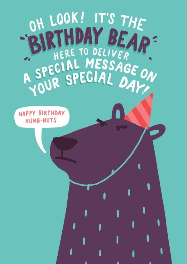 birthday bear Birthday Card 41554 created by Matt Joyce