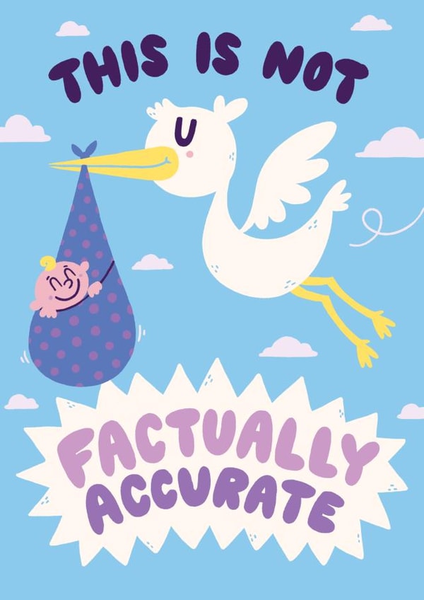Funny illustrated new baby card created by Matt Joyce