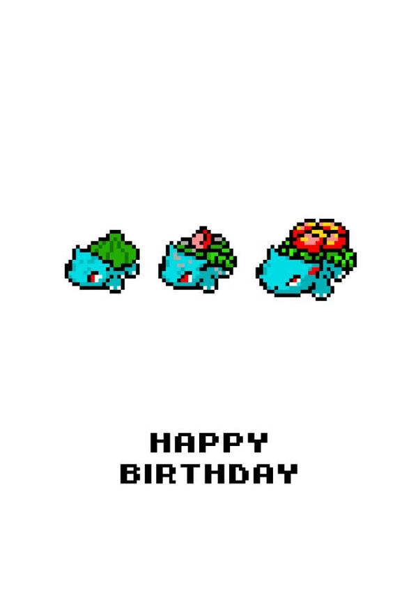 bulbasaur ivysaur Birthday Card 11686 created by Rishi