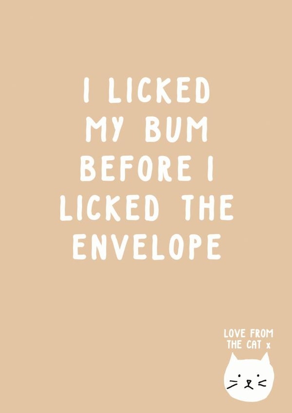licked bum Birthday Card 13014 created by Paper Plane