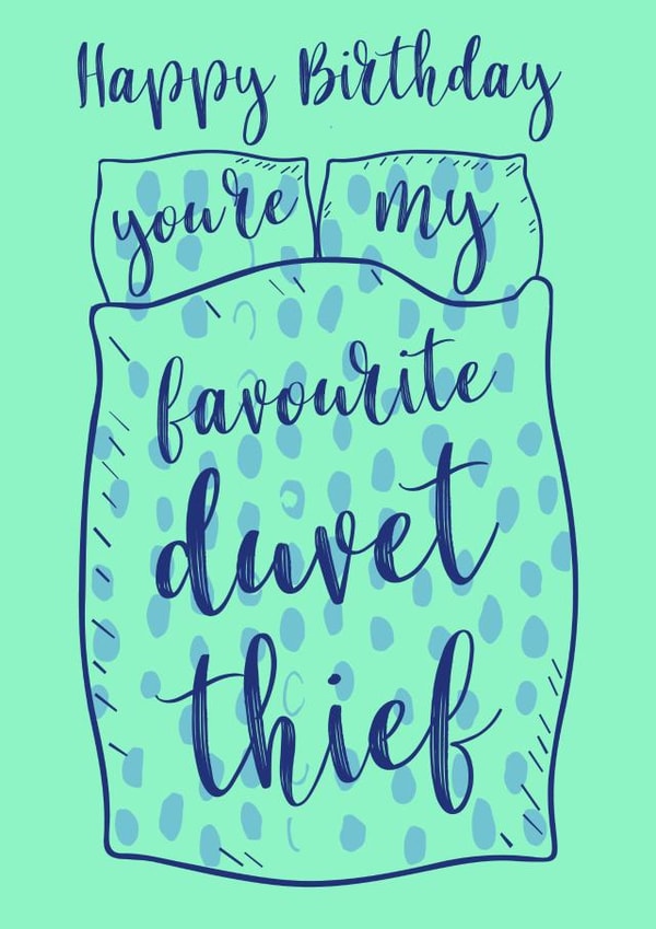 duvet thief Birthday Card 13506 created by Oh My! Designs