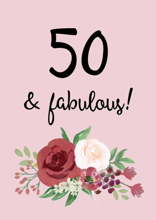 50 flowers Birthday Card 15950 created by Pippin Prints