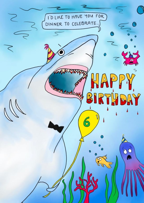 sixth 6th Birthday Card 16133 created by ALL Cards