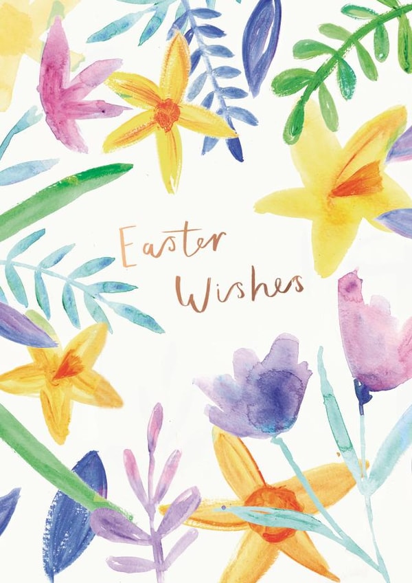 Painted Modern Daffodils and Tulips - Easter Wishes created by Laura Pantony