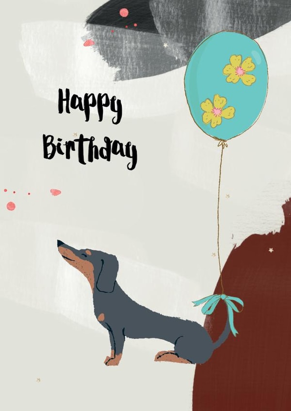 daschund dog Birthday Card 17093 created by Natalie Ryan