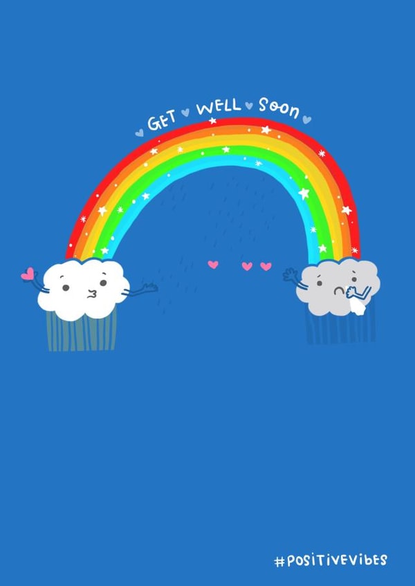 rainbow positive Get Well Card 11078 created by Blue Kiwi Design