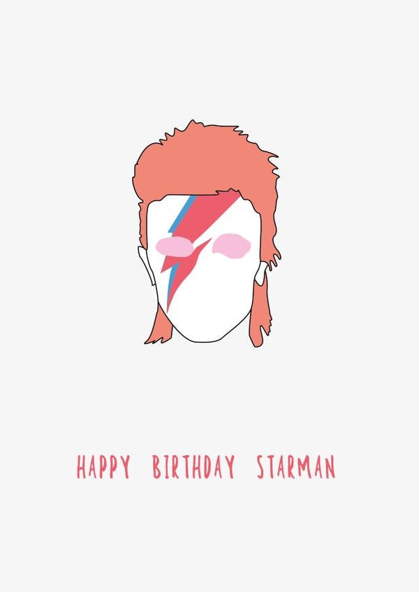 starman david bowie Birthday Card 17141 created by Dave Mohammed