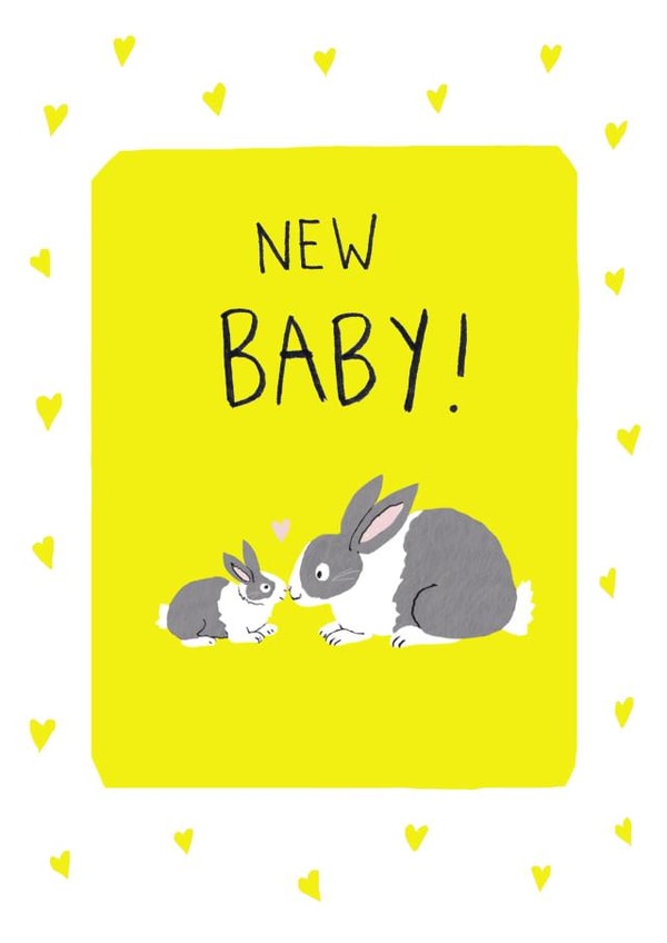 animal rabbit New Baby Card 2247 created by Just like Sophie