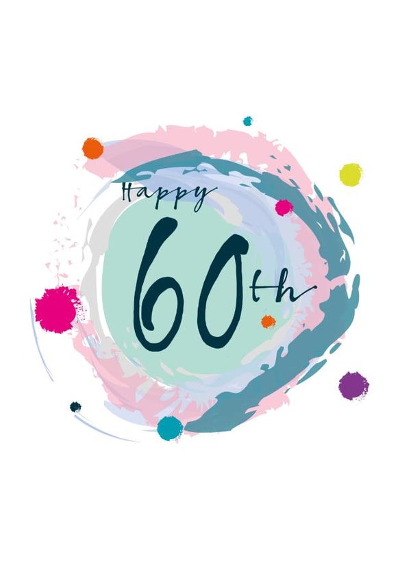 60 typography Birthday Card 9141 created by PAPAGRAZI
