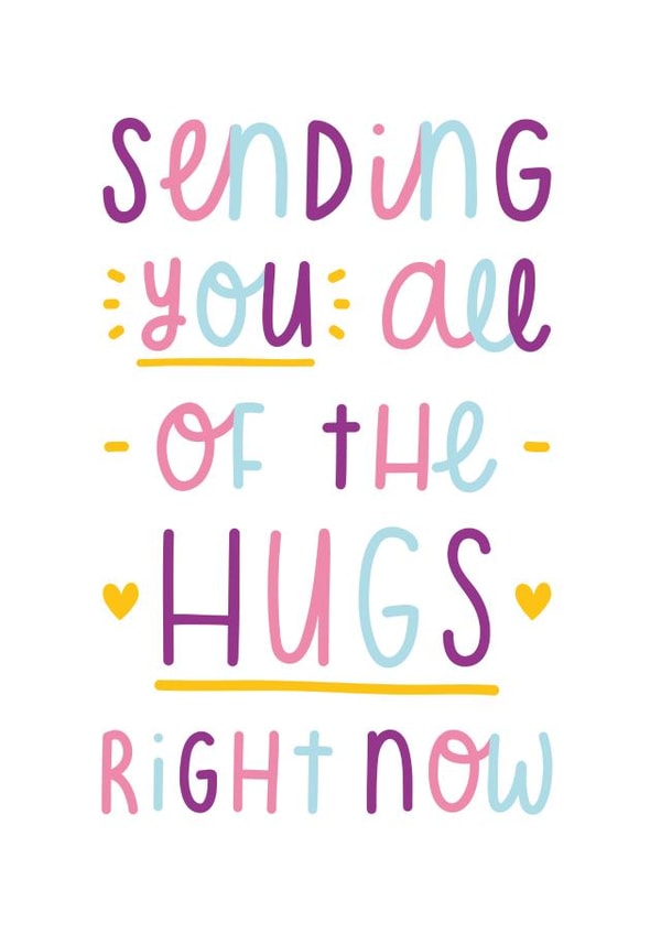 Sending you hugs card created by Joanne Hawker