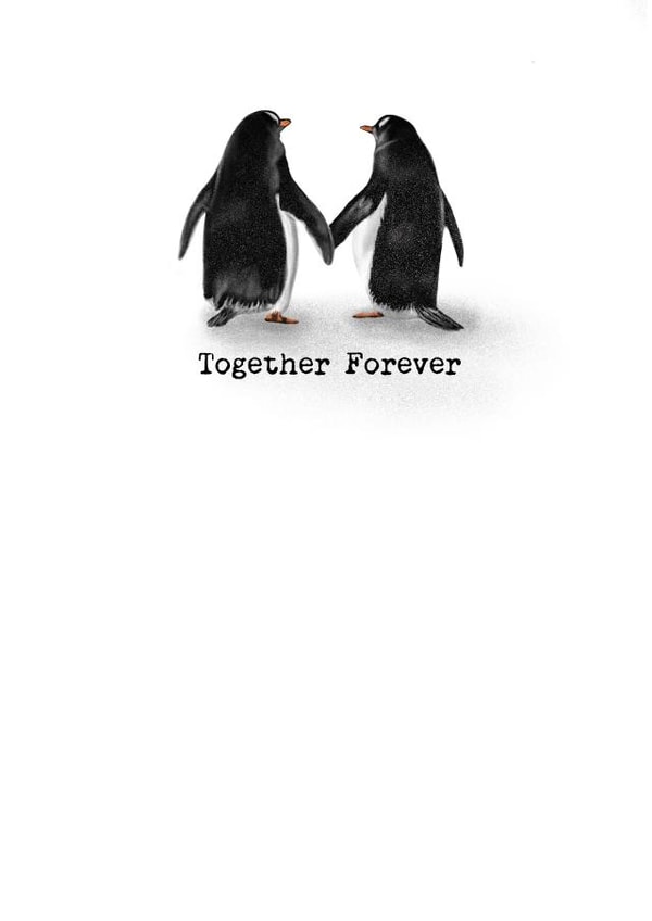 Cute Penguin Couple Anniversary Card - Together Forever created by ByHannahMay