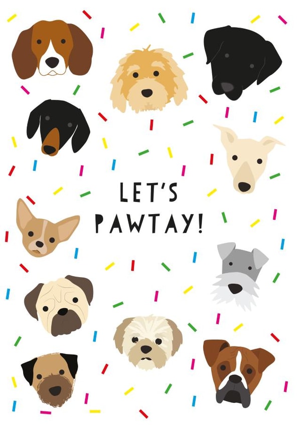 dog pawtay Birthday Card 9861 created by Heather Alstead Design LTD