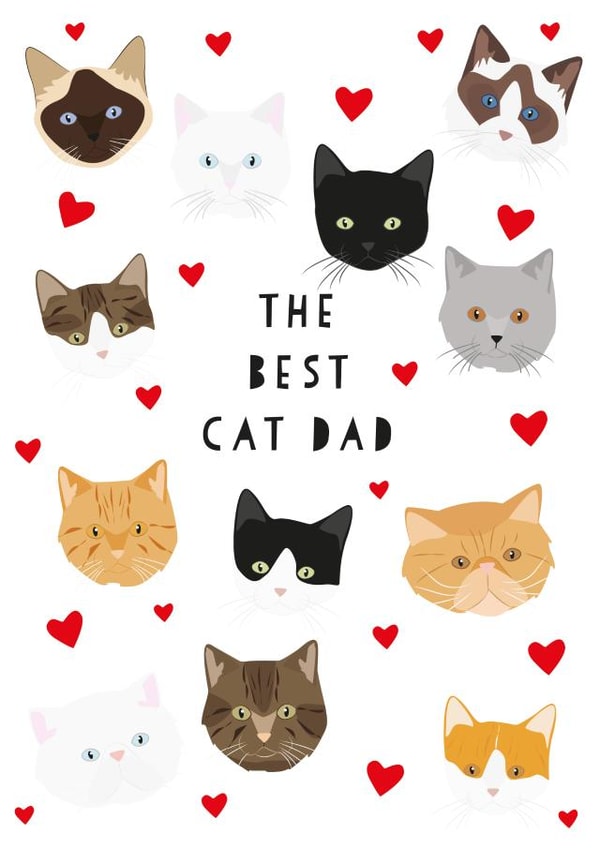 cat best Father's Day Card 9865 created by Heather Alstead Design LTD