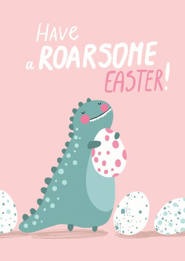 dinosaur easter egg Easter Card 10261 created by Forever Funny