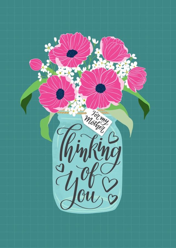 flowers mother Thinking of you Card 7642 created by Ness Nordberg