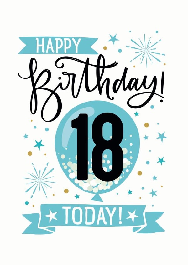 Blue 18th Birthday Card created by Little Red Cherry