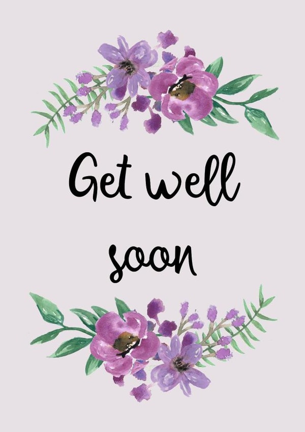 flowers adult Get Well Card 15954 created by Pippin Prints