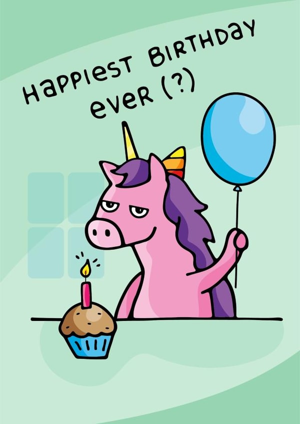 birthday unicorn Birthday Card 38425 created by Huxters