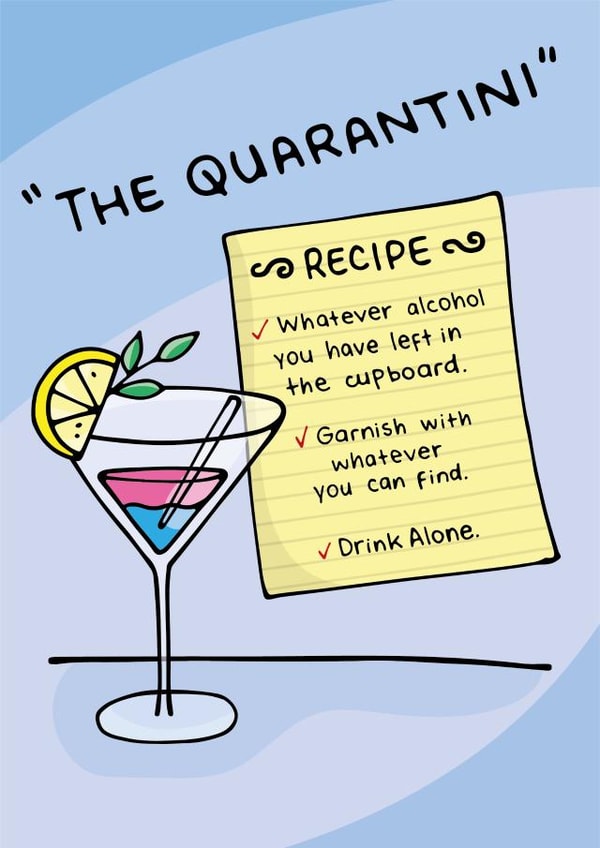 quarantine recipe Birthday Card 38426 created by Huxters